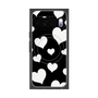 プレミアムスクエアケース with Pixelsnap［ Dot Hearts - Black ］