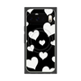 プレミアムスクエアケース with Pixelsnap［ Dot Hearts - Black ］
