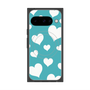 プレミアムスクエアケース with Pixelsnap［ Dot Hearts - Blue ］
