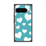プレミアムスクエアケース with Pixelsnap［ Dot Hearts - Blue ］