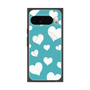 プレミアムスクエアケース with Pixelsnap［ Dot Hearts - Blue ］