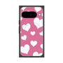 プレミアムスクエアケース with Pixelsnap［ Dot Hearts - Pink ］