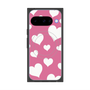 プレミアムスクエアケース with Pixelsnap［ Dot Hearts - Pink ］