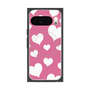 プレミアムスクエアケース with Pixelsnap［ Dot Hearts - Pink ］