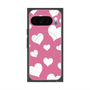 プレミアムスクエアケース with Pixelsnap［ Dot Hearts - Pink ］