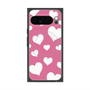 プレミアムスクエアケース with Pixelsnap［ Dot Hearts - Pink ］