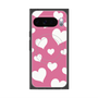 プレミアムスクエアケース with Pixelsnap［ Dot Hearts - Pink ］