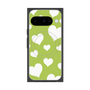 プレミアムスクエアケース with Pixelsnap［ Dot Hearts - Green ］