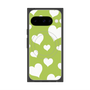 プレミアムスクエアケース with Pixelsnap［ Dot Hearts - Green ］