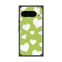 プレミアムスクエアケース with Pixelsnap［ Dot Hearts - Green ］