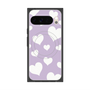プレミアムスクエアケース with Pixelsnap［ Dot Hearts - Purple ］