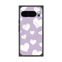 プレミアムスクエアケース with Pixelsnap［ Dot Hearts - Purple ］