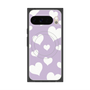 プレミアムスクエアケース with Pixelsnap［ Dot Hearts - Purple ］