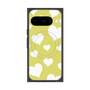 プレミアムスクエアケース with Pixelsnap［ Dot Hearts - Yellow ］