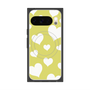 プレミアムスクエアケース with Pixelsnap［ Dot Hearts - Yellow ］