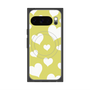 プレミアムスクエアケース with Pixelsnap［ Dot Hearts - Yellow ］