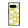 プレミアムスクエアケース with Pixelsnap［ Dot Hearts - Yellow ］