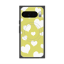 プレミアムスクエアケース with Pixelsnap［ Dot Hearts - Yellow ］