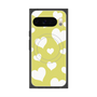 プレミアムスクエアケース with Pixelsnap［ Dot Hearts - Yellow ］