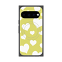 プレミアムスクエアケース with Pixelsnap［ Dot Hearts - Yellow ］