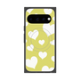 プレミアムスクエアケース with Pixelsnap［ Dot Hearts - Yellow ］