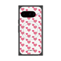 プレミアムスクエアケース with Pixelsnap［ Stripe Hearts - Pink ］