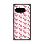 プレミアムスクエアケース with Pixelsnap［ Stripe Hearts - Pink ］