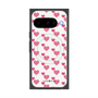 プレミアムスクエアケース with Pixelsnap［ Stripe Hearts - Pink ］