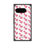 プレミアムスクエアケース with Pixelsnap［ Stripe Hearts - Pink ］