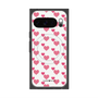 プレミアムスクエアケース with Pixelsnap［ Stripe Hearts - Pink ］