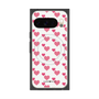 プレミアムスクエアケース with Pixelsnap［ Stripe Hearts - Pink ］