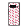 プレミアムスクエアケース with Pixelsnap［ Stripe Hearts - Pink ］