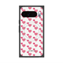プレミアムスクエアケース with Pixelsnap［ Stripe Hearts - Pink ］