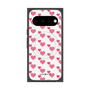 プレミアムスクエアケース with Pixelsnap［ Stripe Hearts - Pink ］