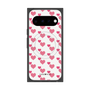 プレミアムスクエアケース with Pixelsnap［ Stripe Hearts - Pink ］