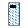 プレミアムスクエアケース with Pixelsnap［ Stripe Hearts - Blue ］