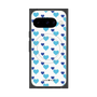 プレミアムスクエアケース with Pixelsnap［ Stripe Hearts - Blue ］