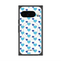 プレミアムスクエアケース with Pixelsnap［ Stripe Hearts - Blue ］