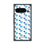 プレミアムスクエアケース with Pixelsnap［ Stripe Hearts - Blue ］