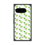 プレミアムスクエアケース with Pixelsnap［ Stripe Hearts - Green ］
