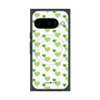 プレミアムスクエアケース with Pixelsnap［ Stripe Hearts - Green ］