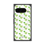 プレミアムスクエアケース with Pixelsnap［ Stripe Hearts - Green ］