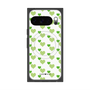 プレミアムスクエアケース with Pixelsnap［ Stripe Hearts - Green ］