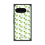 プレミアムスクエアケース with Pixelsnap［ Stripe Hearts - Green ］