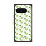 プレミアムスクエアケース with Pixelsnap［ Stripe Hearts - Green ］