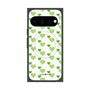 プレミアムスクエアケース with Pixelsnap［ Stripe Hearts - Green ］