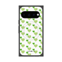 プレミアムスクエアケース with Pixelsnap［ Stripe Hearts - Green ］