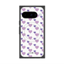 プレミアムスクエアケース with Pixelsnap［ Stripe Hearts - Purple ］