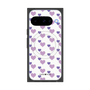 プレミアムスクエアケース with Pixelsnap［ Stripe Hearts - Purple ］
