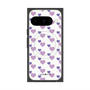 プレミアムスクエアケース with Pixelsnap［ Stripe Hearts - Purple ］